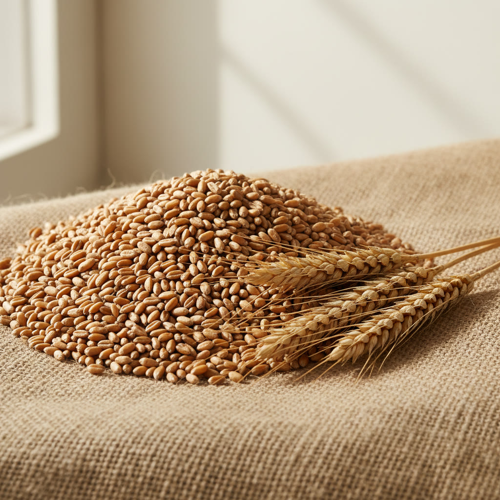 High-protein milling wheat grain harvested from Kazakhstan black-soil regions